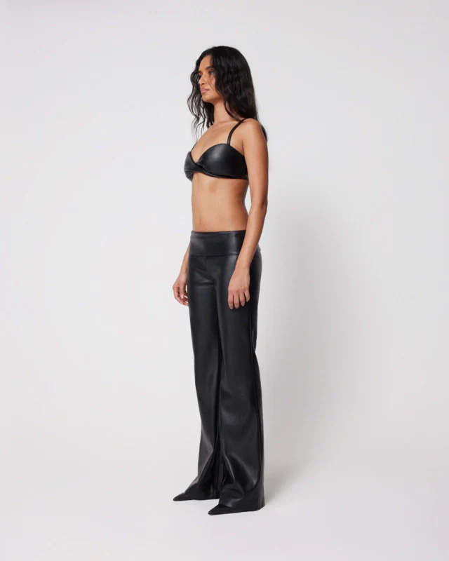 Fold Over Leather Pants