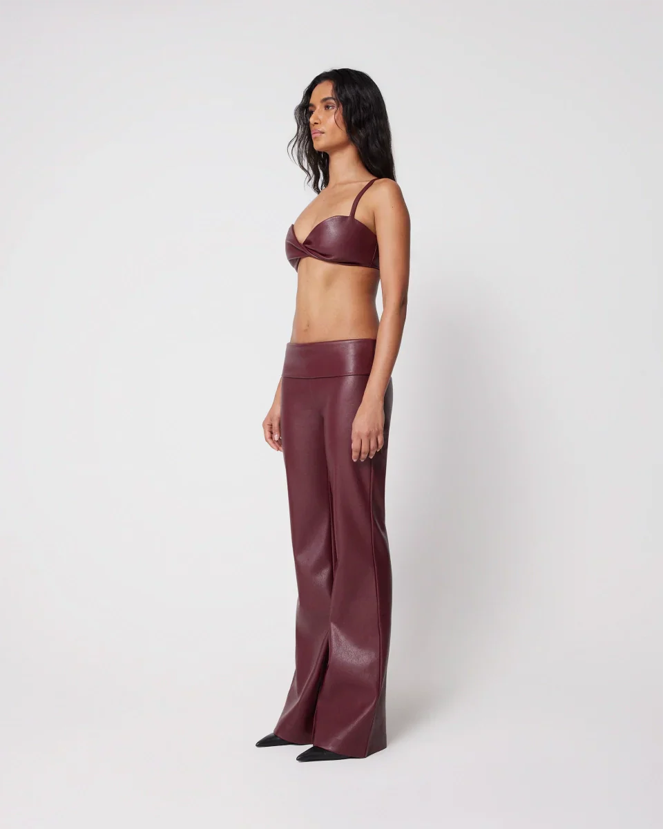 Fold Over Leather Pants